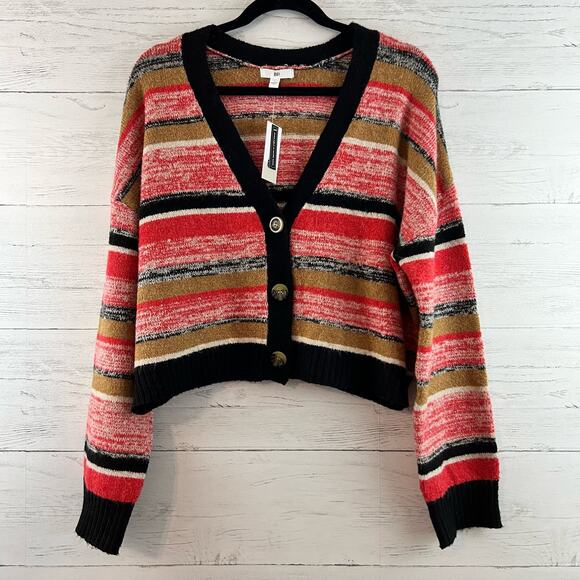 BP. NWT Striped Knit Button Front Grandpa Cardigan Size L - Picture 1 of 8